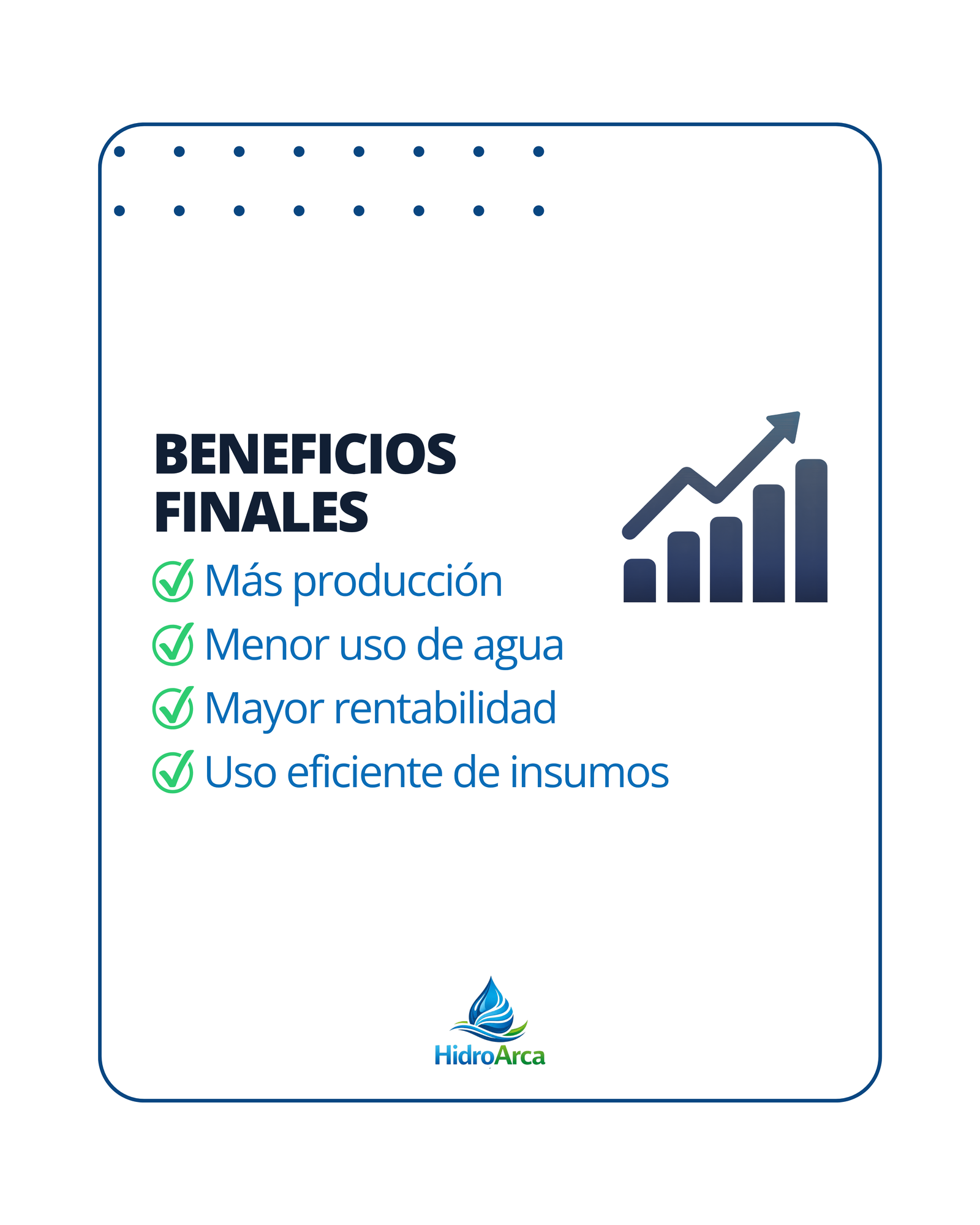 Publicación de HidroArca sobre sus servicios
